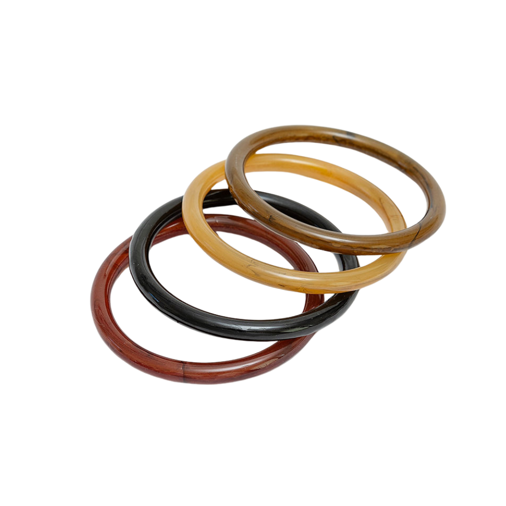 Bangle sæt, Black/Mauve/Ochra/Mahogny - 4 stk